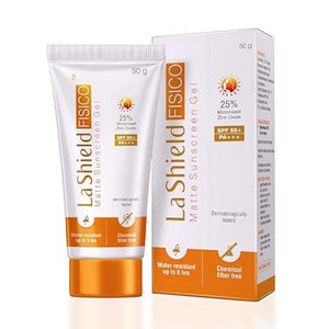 La Shield Fisico SPF 50+ & PA+++ Mineral Based Sunscreen Gel  Lightweight  Transparent  Water Resistant, 50 Grams