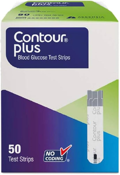 Contour Plus Glucometer Strips - 50 Count (Multicolor)