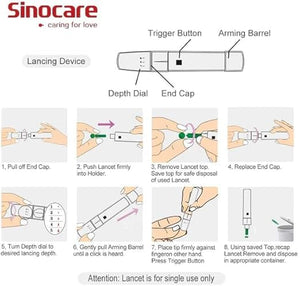 SINOCARE SAFE ACCU Blood Glucose Test STRIPS, Box of 50 | Works with SAFE ACCU GLUCOMETER ONLY | Lancets not included | Blood Glucose Monitor Strips, Pack of 50