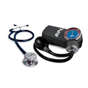 BPL Medical Technologies Aneroid Sphygmomanometer Manual Arm Blood Pressure Monitor | Stainless Steel Dual Premium Stethoscope, Black