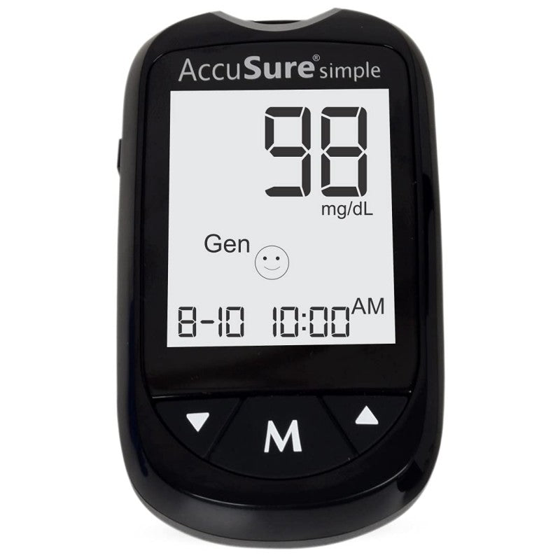 Accusure Simple Glucometer with 25 Test Strips (Multi Color)