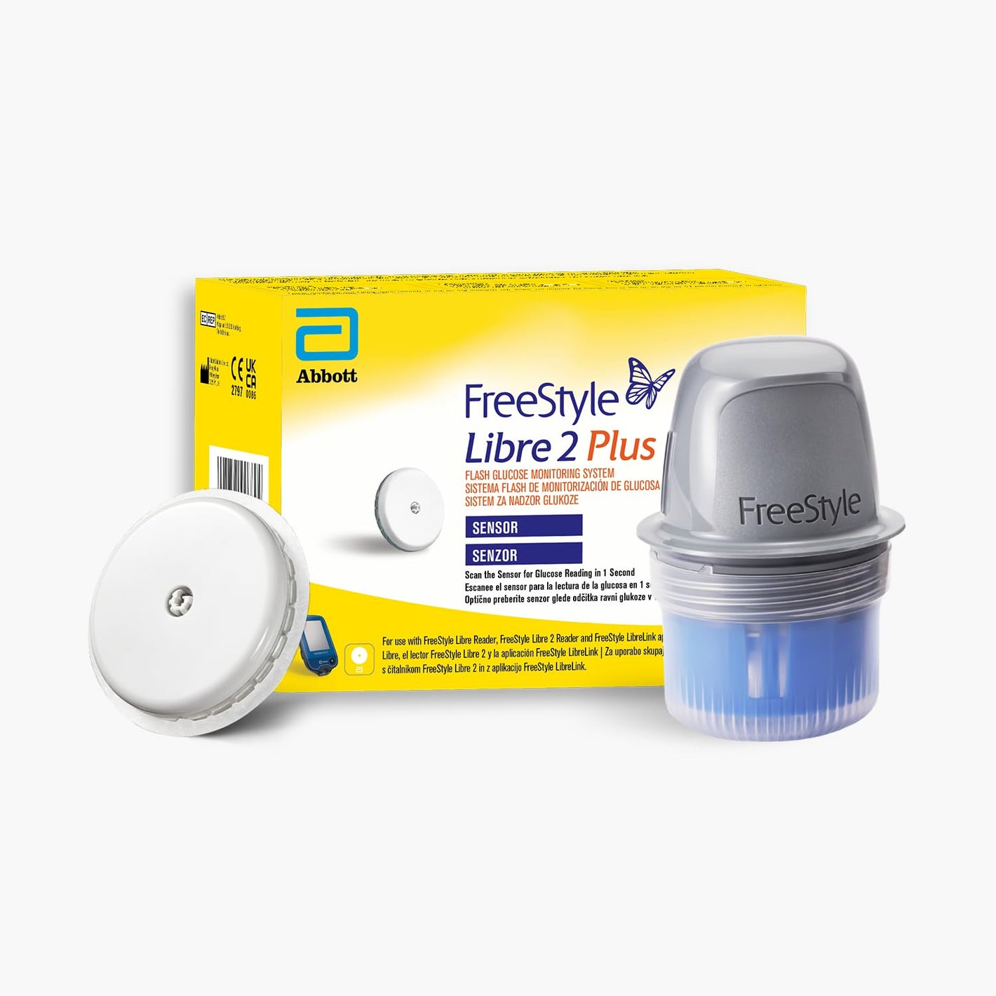 Abbott  FreeStyle Libre 2 Plus Sensor  Real-Time Glucose Readings Every Minute Helps with Better Diabetes Management No Finger Pricks or Scans Required The #1 CGM Worldwide Pack of 1