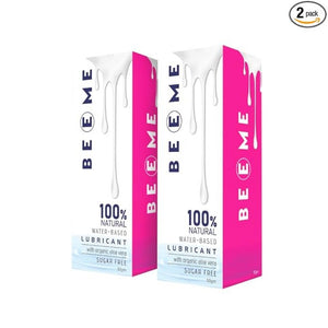 BEEME 100% Natural Lubricant (Water-Based) with Organic Aloe Vera Lube for Men and Women - Natural Vanila Flavour 50gm (Pack Of 2)