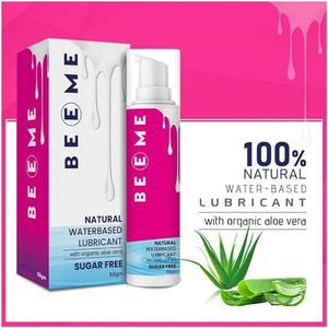 BEEME 100% Natural Lubricant (Water-Based) with Organic Aloe Vera Lube for Men and Women - Natural Vanila Flavour 50gm (Pack Of 2)