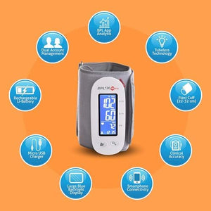 BPL Medical Technologies BPL 120/80 BT-02 Bluetooth Enabled Arm Type Blood Pressure Monitor with Tubeless Technology (White)