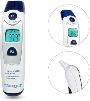 BPL Medical Technologies Accu Digit Non Contact Dual Infrared Thermometer, Multi-Purpose, Wide Range (White)