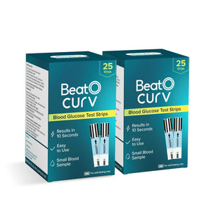 BeatO Curv Glucometer Test Strips for Glucometer Machine | Sugar Test Strips | Blood Glucose Test Strips (50 Foil Test Strips Only)