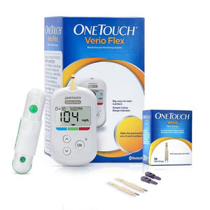 Onetouch Verio Flex Glucometer - Free 10 strips, lancing device, 10 lancets