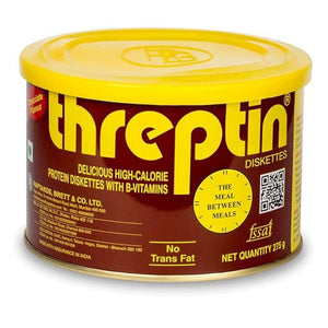 Threptin Diskettes Protein Biscuit Tin Pack - 275 gm (Chocolate)