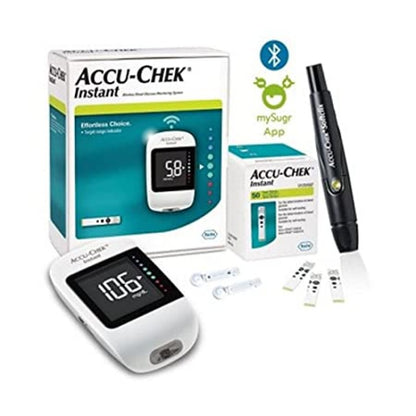 AccuChek Instant Glucometer in White ( 10 strips)